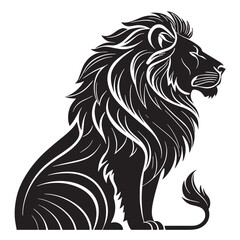 black leo Silhouette Vector, High Quality Illustration on White Background