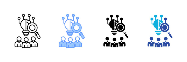 Collaborative Research Icon Set Multiple Style Collection
