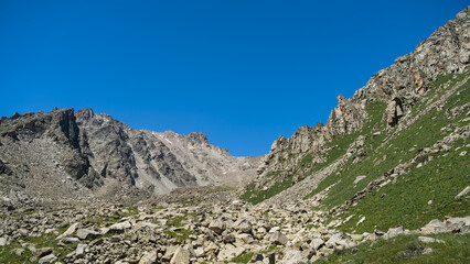 rocky mountain peaks. summer in the mountains. highlands