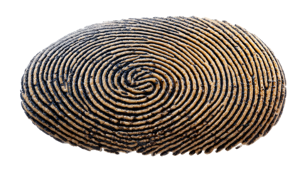 Fingerprint close-up: Capturing a detailed view of a unique human fingerprint, highlighting the intricate patterns and textures that make each individual distinct.