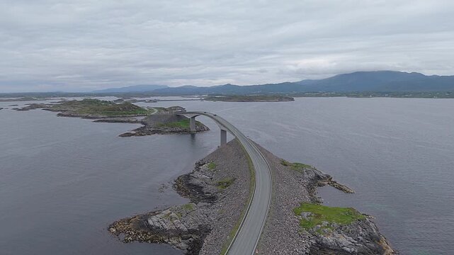 Atlantic Ocean Road (Atlanterhavsveien) near Vevang and Karvag in Norway