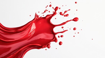 Vibrant splash of red paint creates dynamic and energetic visual, showcasing fluidity and movement of liquid. bright color evokes feelings of passion and creativity