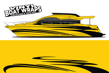 Modern Racing Style Boat Wrap Decal Graphic Abstract Vehicle Illustration 2