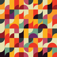 Colorful Abstract Curved Tile Pattern