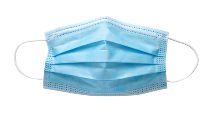 A surgical mask with ear loops twisted