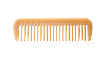 A plastic comb with broken tooth and shadow