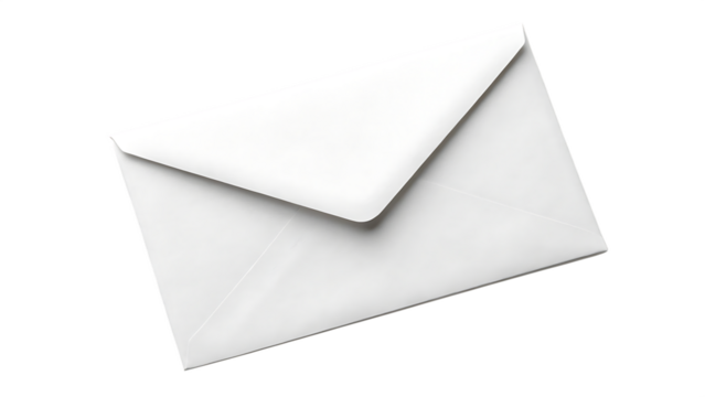 A white envelope with handwritten address