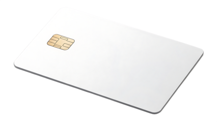 A credit card with holographic chip and embossing