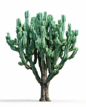 Cactus tree isolated on white