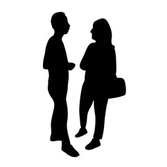 A couple, body silhouette vec...