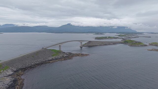 Atlantic Ocean Road (Atlanterhavsveien) near Vevang and Karvag in Norway