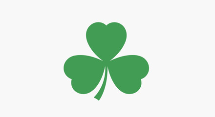 Minimalist Green Shamrock Design for St. Patrick's Day Celebrations and Irish Cultural Events, Perfect for Digital Graphics and Festive Decorations