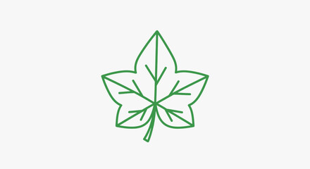Minimalist Green Ivy Leaf Illustration for Botanical Studies, Environmental Awareness, and Natural Product Branding That Emphasizes Organic and Eco-Friendly Attributes