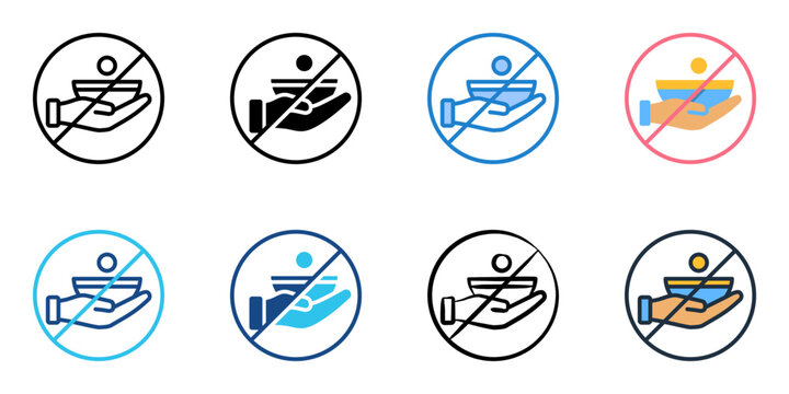 Anti Poverty Programs icon set multiple style collection 

