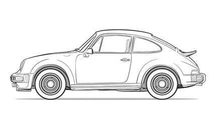Fototapeta premium Side View Illustration of Coupe Car