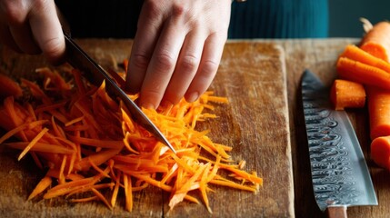 Julienning Carrots: Culinary Preparation