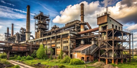 Abandoned metal factory on the verge of collapse