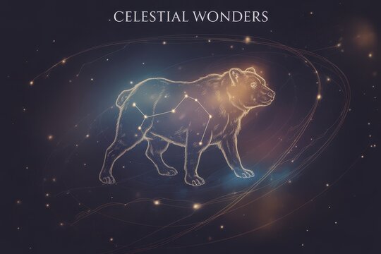 Constellation of leo the lion in the night sky - Powered by Adobe