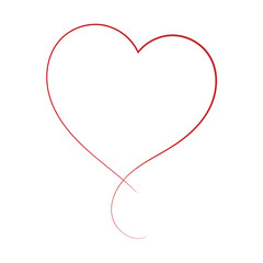 red heart with ribbon