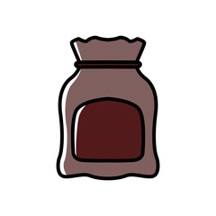 Brown Sack Bag Icon Vector Illustration
