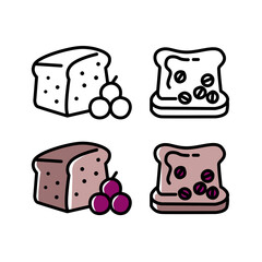 Bread and Jam with Grapes Icon Vector Illustration