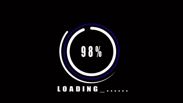 Animated loading circle 81 percent complete progress bar digital interface technology modern design. Loading screen animation 81 percent complete progress bar animated loading.