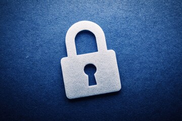 Social Media Policy. Privacy and Online Safety with Padlock Illustration on Blue Textured Background
