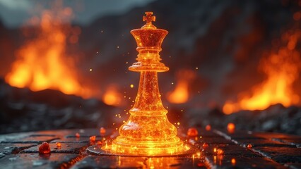 Technological Sense Chess Flame Scene