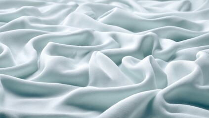 Obraz premium Close-up view of light teal-colored fabric draped.