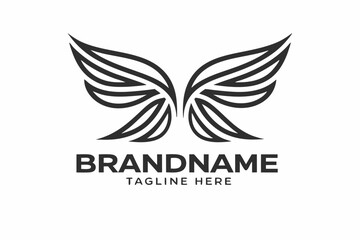 Abstract Winged Emblem with White Background Modern Design