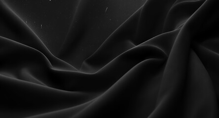 Fototapeta premium Luxurious Black Drape Fabric Texture Elegant Sophisticated Material for Design