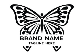 Butterfly Wing, Butterfly Vector, Logo Design, Brand Name, White Background
