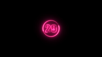 Glowing neon number text icon. Design element number template neon icon, light banner, neon sign board, nightly bright advertising, light inscription.
