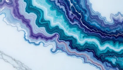 Crédence de cuisine Cristaux Abstract swirling pattern of blue and purple colors resembling agate or marble  © Ai Art