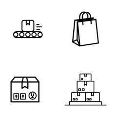 Delivery line art vector of courier service and fast shipping design icons set  

