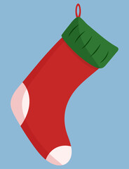 Christmas Stocking Clipart - Red Holiday Stocking Illustration