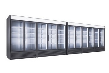 Commercial display refrigerators with multiple glass doors
