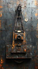 Fototapeta premium Industrial crane in brushed steel design wallpaper