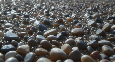 Obraz premium Smooth Pebbles and Fine Sand Texture High-Resolution Stock Photo