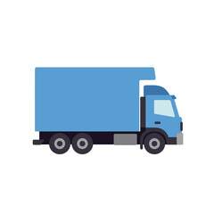 Fototapeta premium Modern illustration of a compact blue delivery truck, ideal for various logistics, shipping, and transportation projects, symbolizing efficient service and goods movement for businesses.
