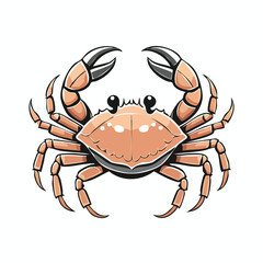 Detailed illustration of a crab with its claws raised, showcasing its features.
