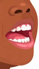 Fototapeta premium Close-up illustration of an open mouth