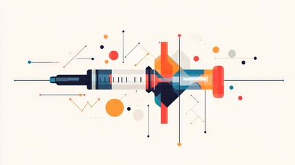 Fototapeta premium Medical Syringe Abstract Illustration