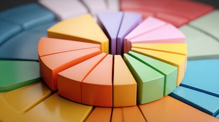 A colorful pie chart showing business data and statistical information