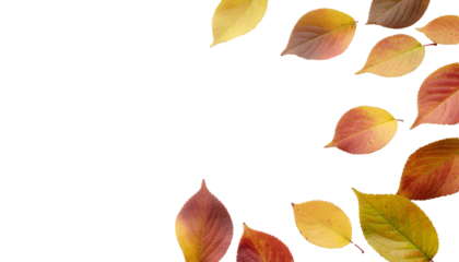 autumn leaves isolated on transparent background, png