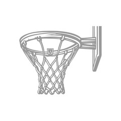 Basketball Hoop and Net Sketch Design Illustration