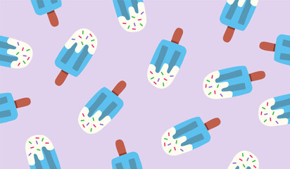 Cute ice cream pattern background vector design