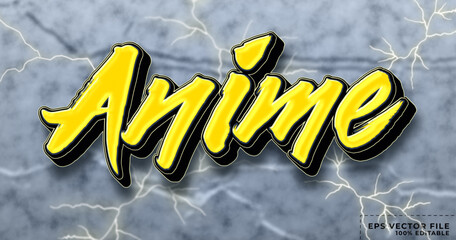 Anime style editable text effect