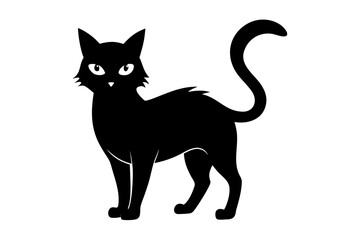 halloween  cat  silhouette vector illustration