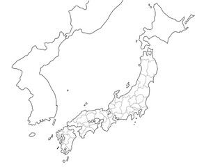 map of Korea and Japan